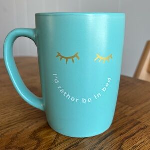 Ayesha Curry Mug I’d Rather Be in Bed Teal Ceramic